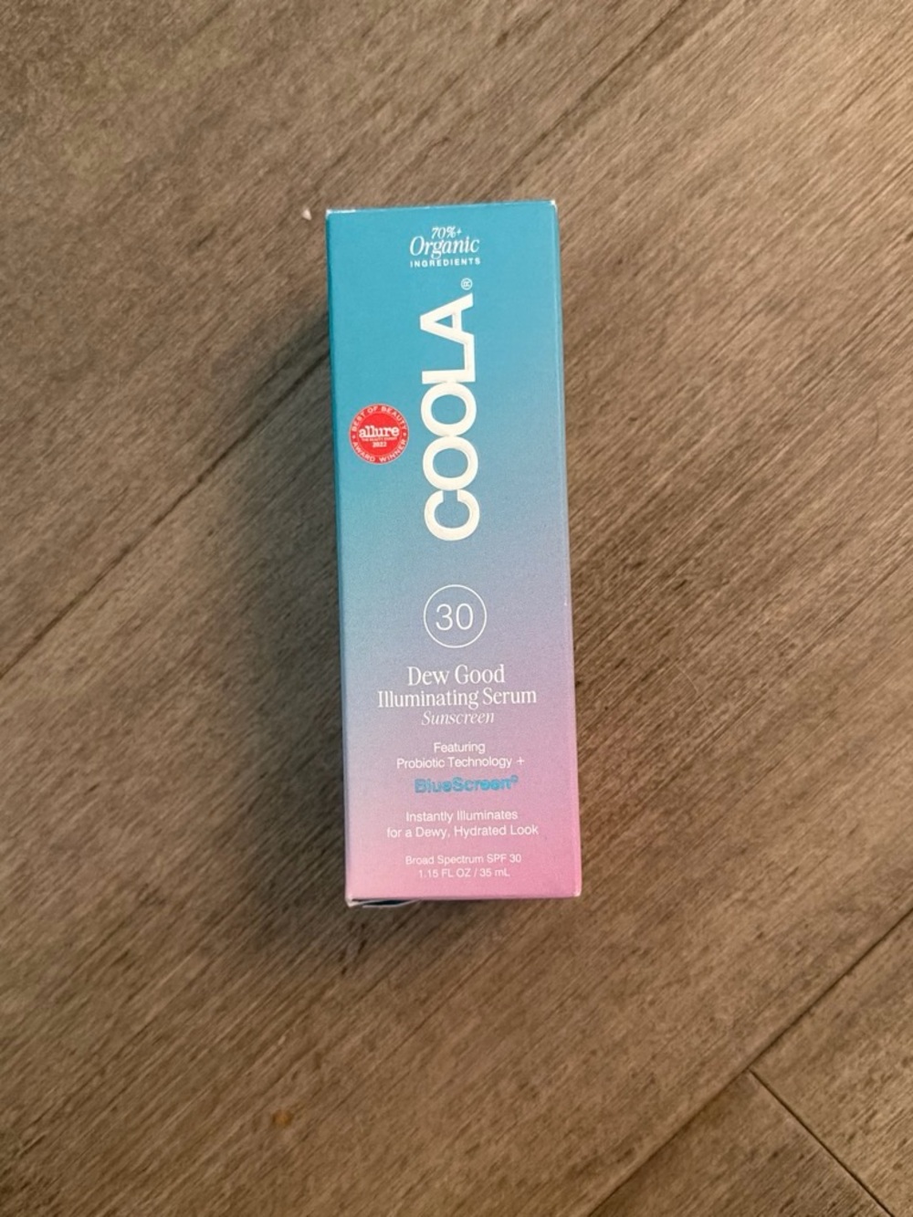 COOLA Dew Good Illuminating Serum SPF 30 - Teal to Pink Ombre Box